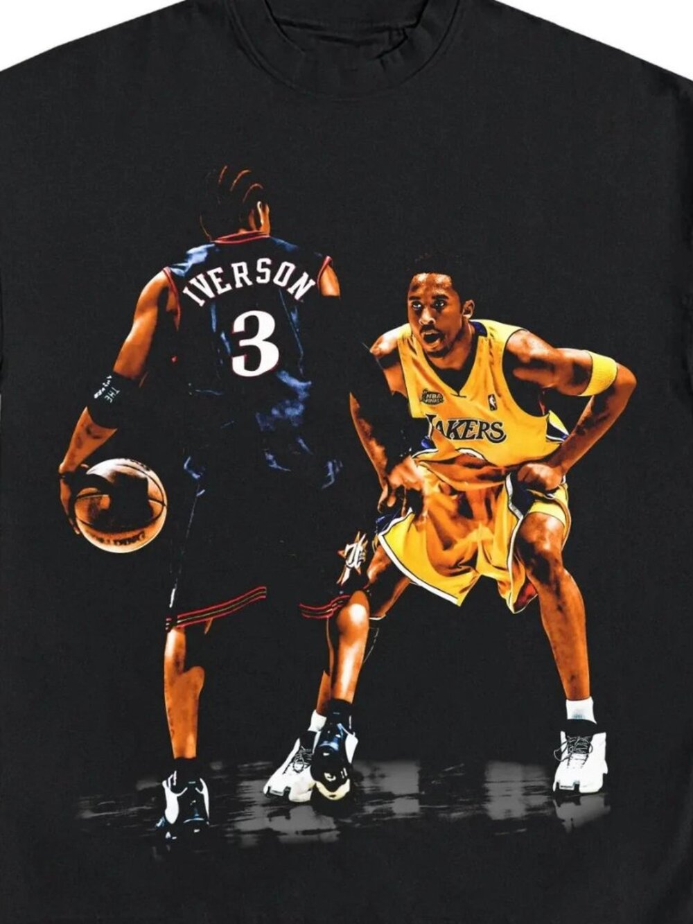 Iverson Vs Kobe Retro Tee Unisex T Shirt - Picture 2 of 5